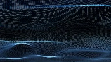 Parçacık dalga nesnesiyle gelecek video animasyonu yavaş çekimde, 4096x2304 döngü 4K