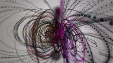 Yavaş çekimde çizgili dalga nesnesi ile fantastik video animasyonu, 4096x2304 döngü 4K