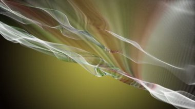 Parçacık dalgası nesnesinin ağır çekimde fantastik video animasyonu, 4096x2304 döngü 4K