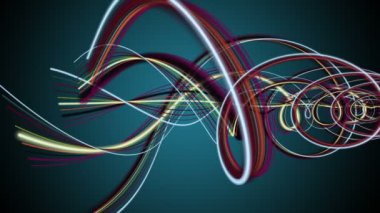 Yavaş çekimde çizgili dalga nesnesi ile fantastik video animasyonu, 4096x2304 döngü 4K