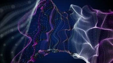 Parçacık dalga nesnesiyle romantik video animasyonu, 4096x2304 döngü 4K