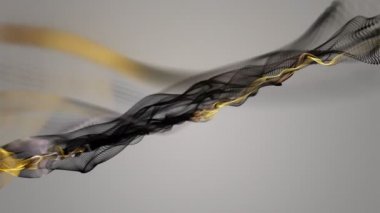 Parçacık dalga nesnesi ile fantastik video animasyonu yavaş çekim ve metin için boşluk, 4096x2304 döngü 4K