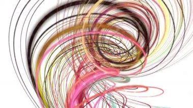 Yavaş çekimde çizgili dalga nesnesi ile fantastik video animasyonu, 4096x2304 döngü 4K