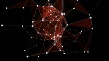 Yavaş çekimde parıldayan üçgenlerle gelecekteki pleksus video animasyonu, 4096x2304 döngüsü 4K