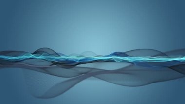 Parçacık dalgası nesnesinin ağır çekimde fantastik video animasyonu, 4096x2304 döngü 4K