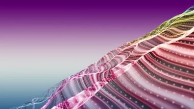 Parçacık dalga nesnesi ile fantastik video animasyonu yavaş çekim ve metin için boşluk, 4096x2304 döngü 4K