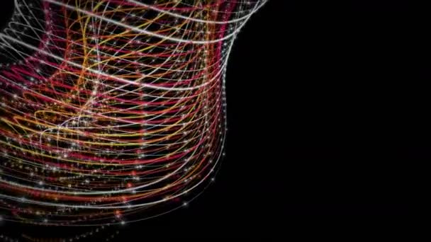 Animação Vídeo Futurista Com Objeto Onda Tarja Partículas Câmera Lenta — Vídeo de Stock