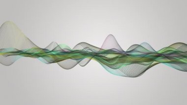 Parçacık dalga nesnesi ile fantastik video animasyonu yavaş çekim ve metin için boşluk, 4096x2304 döngü 4K