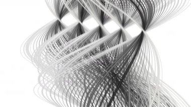 Yavaş çekimde çizgili dalga nesnesi ile sihirli video animasyonu, 4096x2304 döngü 4K