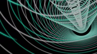 Yavaş çekimde çizgili dalga nesnesi ile gelecek video animasyonu, 4096x2304 döngü 4K