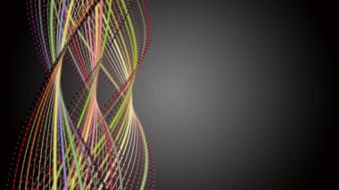 Yavaş çekimde çizgili dalga nesnesi ile fantastik video animasyonu, 4096x2304 döngü 4K