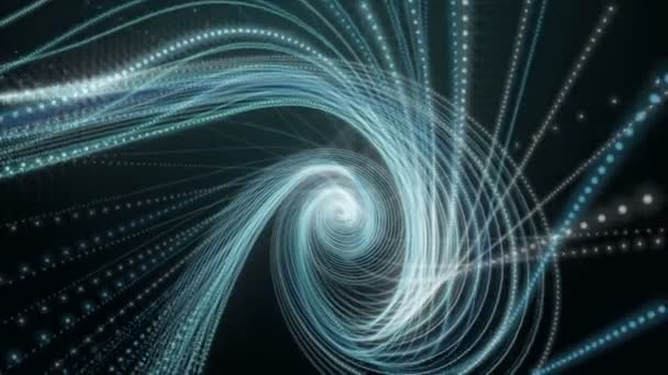 Futuristische Video Animatie Met Particle Stripe Wave Object Slow Motion — Stockvideo