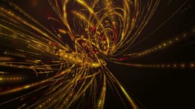 Parçacık çizgili dalga nesnesiyle gelecek video animasyonu, 4096x2304 döngü 4K