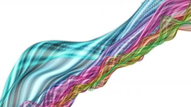 Parçacık dalgası nesnesinin ağır çekimde fantastik video animasyonu, 4096x2304 döngü 4K