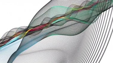 Parçacık dalgası nesnesinin ağır çekimde fantastik video animasyonu, 4096x2304 döngü 4K