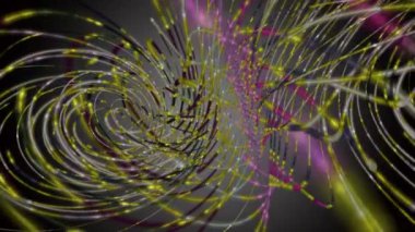 Yavaş çekimde çizgili dalga nesnesi ile fantastik video animasyonu, 4096x2304 döngü 4K