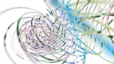 Yavaş çekimde çizgili dalga nesnesi ile fantastik video animasyonu, 4096x2304 döngü 4K