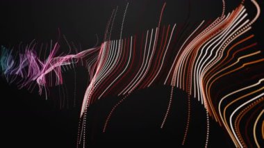 Parçacık dalga nesnesiyle gelecek video animasyonu yavaş çekimde, 4096x2304 döngü 4K