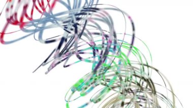 Yavaş çekimde çizgili dalga nesnesi ile fantastik video animasyonu, 4096x2304 döngü 4K