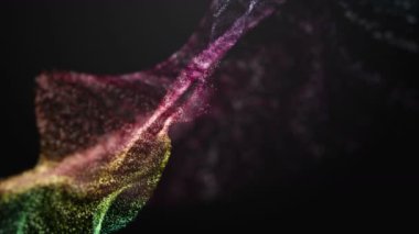 Yavaş çekimde parlayan parçacıklarla gelecek video animasyonu, 4096x2304 döngü 4K