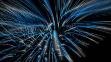 Yavaş çekimde parlayan çizgili nesnelerle gelecek video animasyonu, 4096x2304 döngü 4K