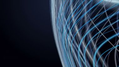 Yavaş çekimde çizgili dalga nesnesi ile gelecek video animasyonu, 4096x2304 döngü 4K