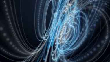 Yavaş çekimde çizgili dalga nesnesi ile gelecek video animasyonu, 4096x2304 döngü 4K