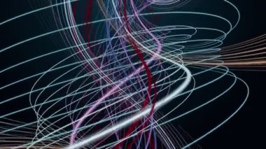 Yavaş çekimde çizgili dalga nesnesi ile fantastik video animasyonu, 4096x2304 döngü 4K