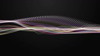 Parçacık dalga nesnesiyle gelecek video animasyonu yavaş çekimde, 4096x2304 döngü 4K