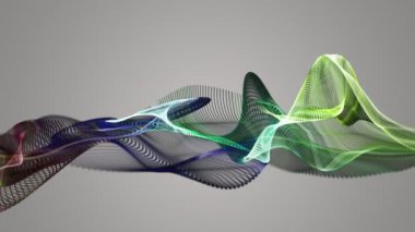 Parçacık dalga nesnesi ile fantastik video animasyonu yavaş çekim ve metin için boşluk, 4096x2304 döngü 4K