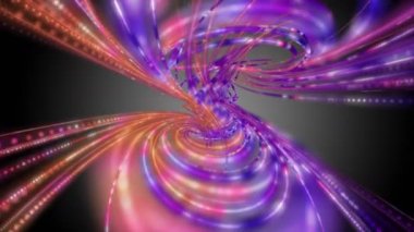 Yavaş çekimde çizgili dalga nesnesi ile gelecek video animasyonu, 4096x2304 döngü 4K