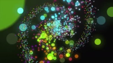 Yavaş çekimde renkli parçacıklarla fantastik video animasyonu, 4096x2304 döngü 4K