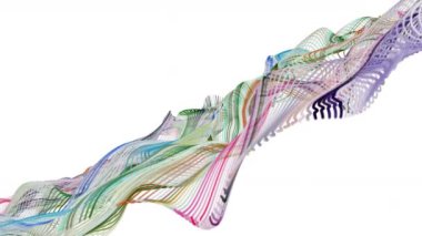 Parçacık dalgası nesnesinin ağır çekimde fantastik video animasyonu, 4096x2304 döngü 4K