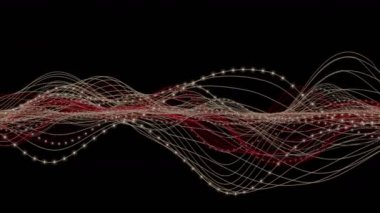 Parçacık dalga nesnesiyle gelecek video animasyonu yavaş çekimde, 4096x2304 döngü 4K