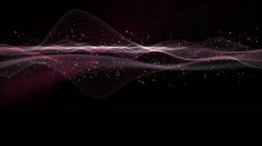 Yavaş çekimde dalga nesnesi ve sim parçacıkları ile güçlü video animasyonu, 4096x2304 döngü 4K