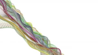 Parçacık dalga nesnesi ile fantastik video animasyonu yavaş çekim ve metin için boşluk, 4096x2304 döngü 4K