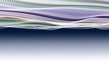 Parçacık dalga nesnesi ile fantastik video animasyonu yavaş çekim ve metin için boşluk, 4096x2304 döngü 4K