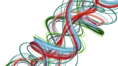 Yavaş çekimde çizgili dalga nesnesi ile fantastik video animasyonu, 4096x2304 döngü 4K