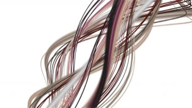 Yavaş çekimde çizgili dalga nesnesi ile fantastik video animasyonu, 4096x2304 döngü 4K