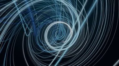 Yavaş çekimde çizgili dalga nesnesi ile gelecek video animasyonu, 4096x2304 döngü 4K