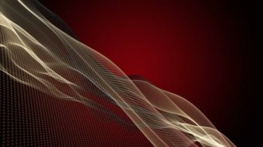 Parçacık dalga nesnesi ile fantastik video animasyonu yavaş çekim ve metin için boşluk, 4096x2304 döngü 4K