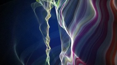 Parçacık dalgası nesnesinin ağır çekimde fantastik video animasyonu, 4096x2304 döngü 4K