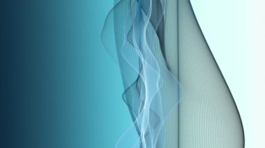 Parçacık dalga nesnesi ile fantastik video animasyonu yavaş çekim ve metin için boşluk, 4096x2304 döngü 4K