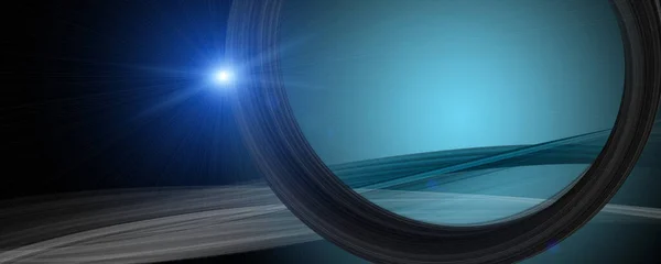 光で未来的な波のパノラマの背景デザイン — ストック写真