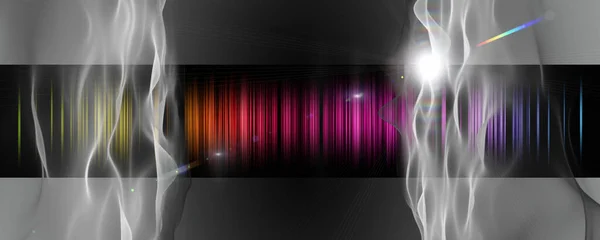 Футуристичний Дизайн Хвильової Панорами Вогнями Стокове Фото