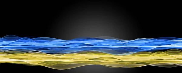 Ukrayna 'nın ulusal renklerine sahip, metin için alanı olan Panorama tasarımı