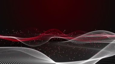 Yavaş çekimde dalga nesnesi ve sim parçacıkları ile güçlü video animasyonu, 4096x2304 döngü 4K