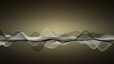 Parçacık dalga nesnesi ile fantastik video animasyonu yavaş çekim ve metin için boşluk, 4096x2304 döngü 4K