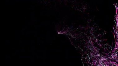 Parlayan parçacıklar ve çizgili gelecekteki video animasyonu, 4096x2304 döngü 4K