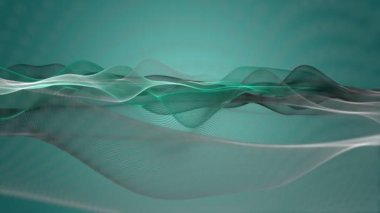 Parçacık dalgası nesnesinin ağır çekimde fantastik video animasyonu, 4096x2304 döngü 4K